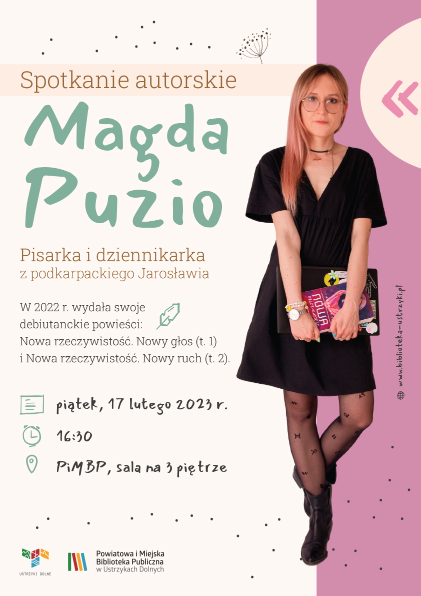 plakat spotkanie autorskie - MAGDA PUZIO