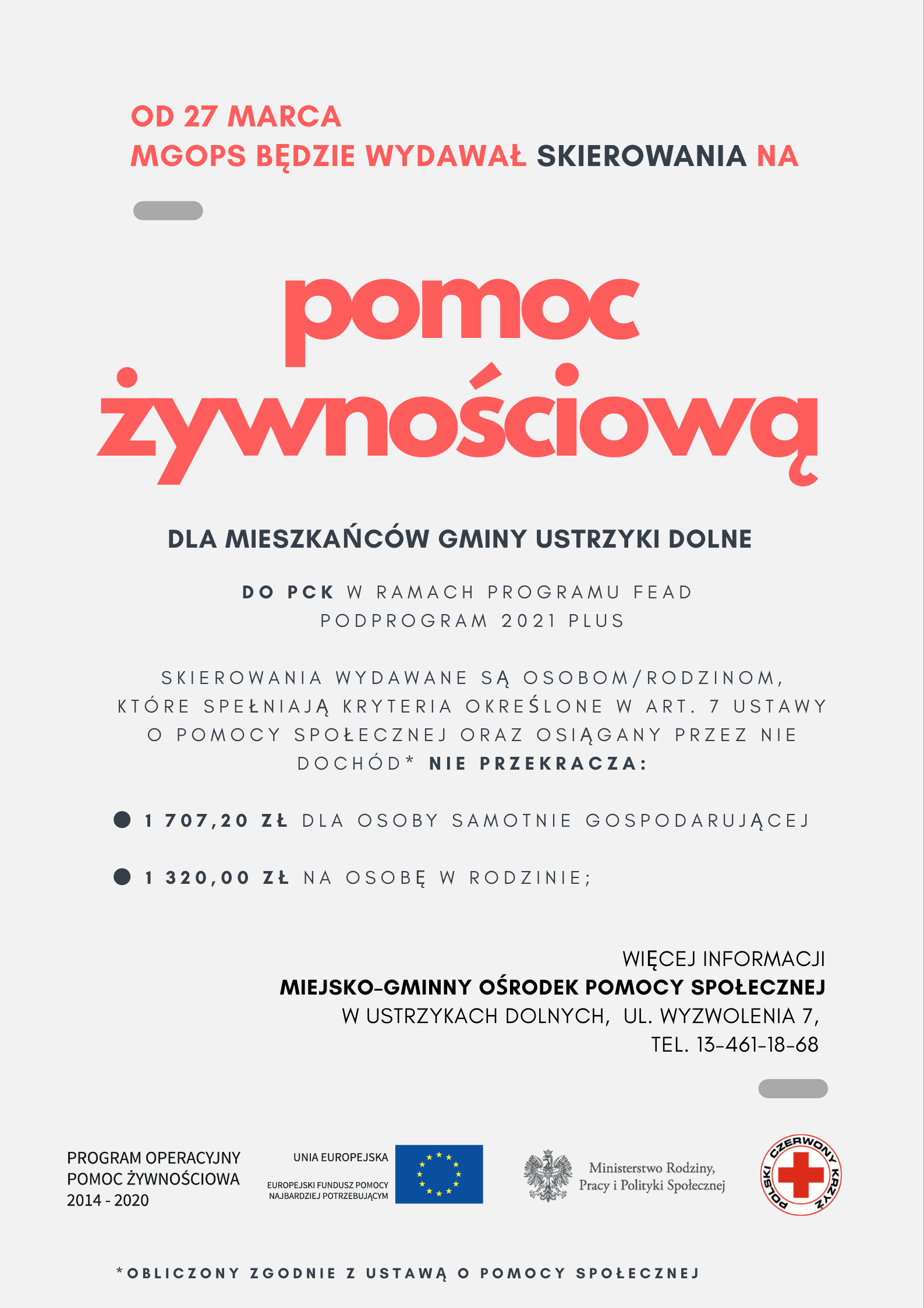 pomoc żywnościowa PLAKAT